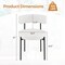 White Faux Sherpa Metal Dining Chairs Set of 2 with Curved Backrest and Padded Seat